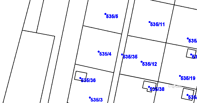 Parcela st. 535/4 v KÚ Vratimov, Katastrální mapa
