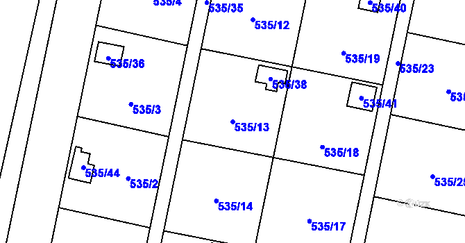 Parcela st. 535/13 v KÚ Vratimov, Katastrální mapa