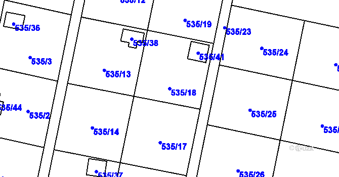 Parcela st. 535/18 v KÚ Vratimov, Katastrální mapa