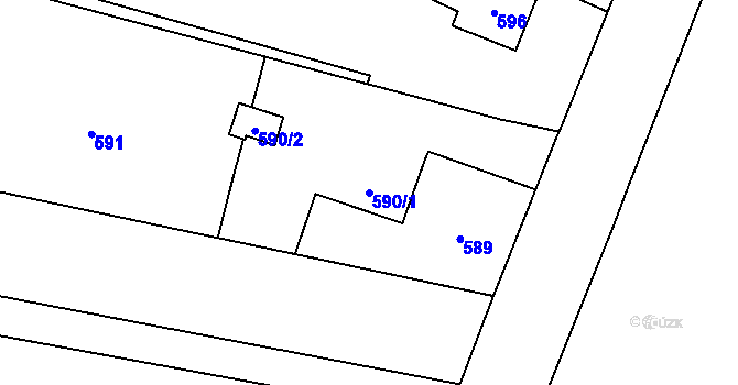Parcela st. 590/1 v KÚ Vratimov, Katastrální mapa