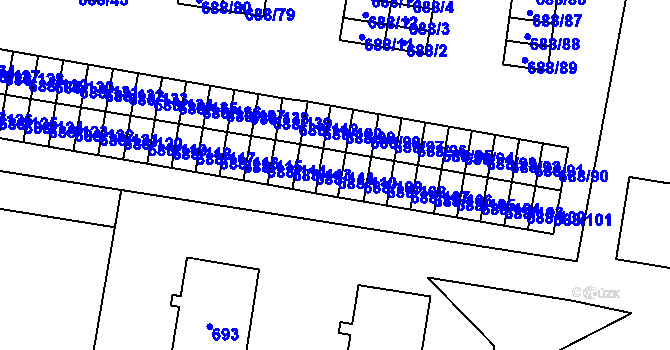 Parcela st. 688/110 v KÚ Vratimov, Katastrální mapa