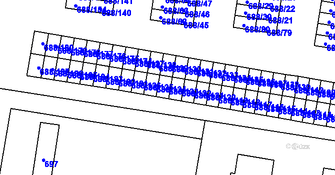 Parcela st. 688/123 v KÚ Vratimov, Katastrální mapa