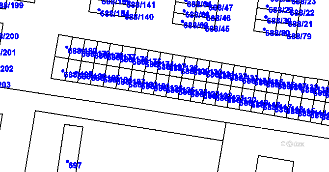 Parcela st. 688/125 v KÚ Vratimov, Katastrální mapa