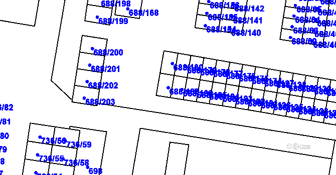 Parcela st. 688/187 v KÚ Vratimov, Katastrální mapa
