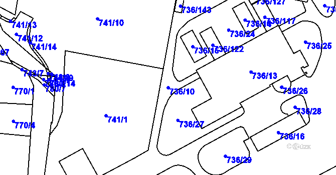 Parcela st. 736/10 v KÚ Vratimov, Katastrální mapa