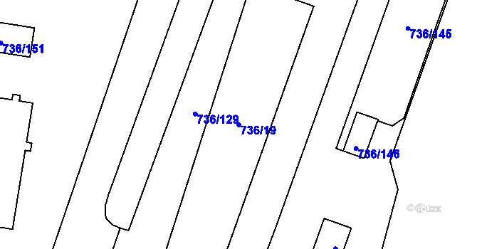 Parcela st. 736/19 v KÚ Vratimov, Katastrální mapa