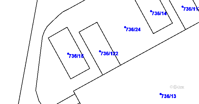 Parcela st. 736/122 v KÚ Vratimov, Katastrální mapa