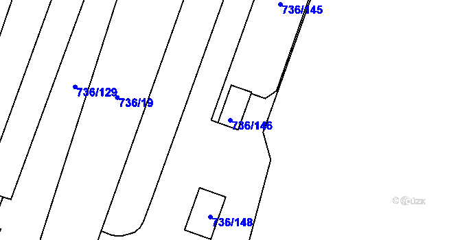 Parcela st. 736/146 v KÚ Vratimov, Katastrální mapa