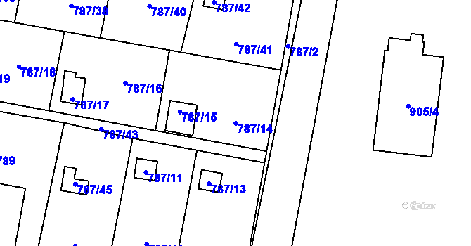 Parcela st. 787/14 v KÚ Vratimov, Katastrální mapa