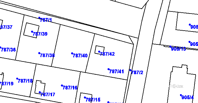 Parcela st. 787/42 v KÚ Vratimov, Katastrální mapa
