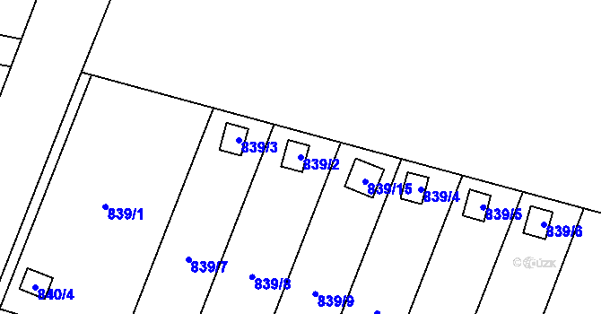 Parcela st. 839/2 v KÚ Vratimov, Katastrální mapa