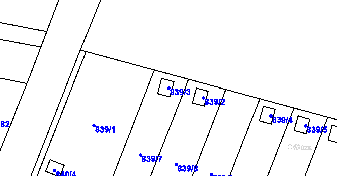 Parcela st. 839/3 v KÚ Vratimov, Katastrální mapa