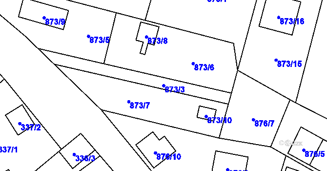 Parcela st. 873/3 v KÚ Vratimov, Katastrální mapa