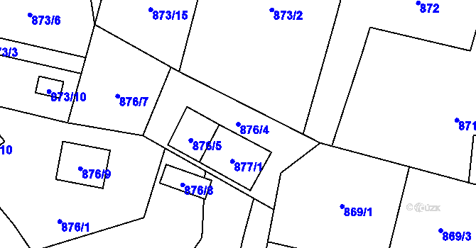 Parcela st. 876/4 v KÚ Vratimov, Katastrální mapa