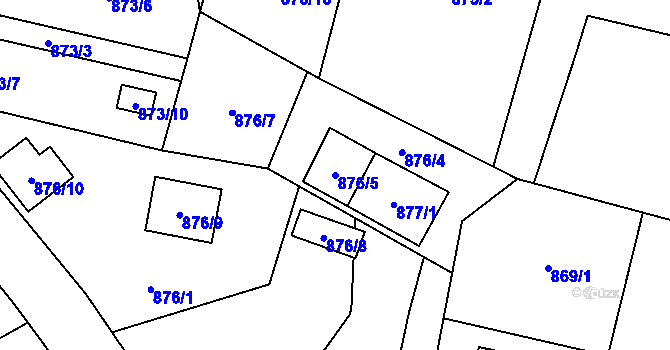 Parcela st. 876/5 v KÚ Vratimov, Katastrální mapa