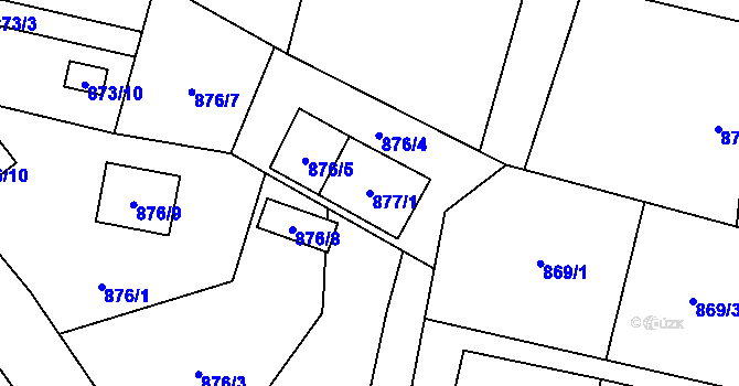 Parcela st. 877/1 v KÚ Vratimov, Katastrální mapa