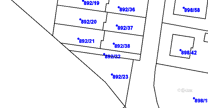 Parcela st. 892/22 v KÚ Vratimov, Katastrální mapa