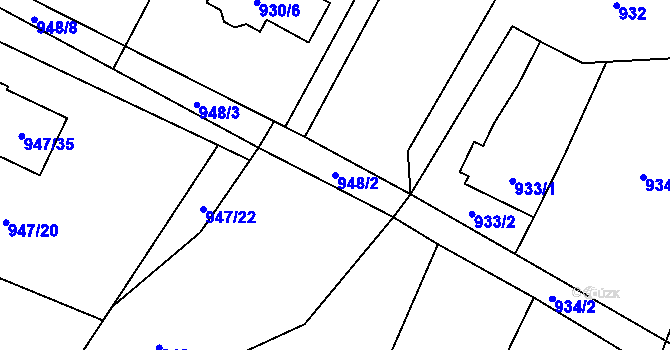 Parcela st. 948/2 v KÚ Vratimov, Katastrální mapa