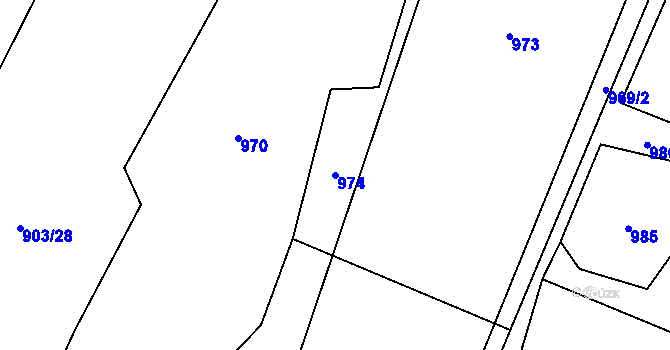 Parcela st. 974 v KÚ Vratimov, Katastrální mapa