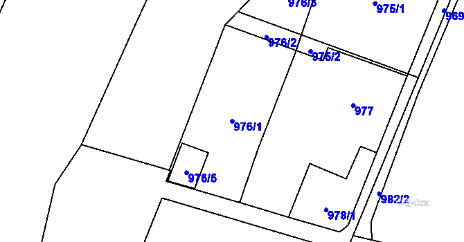 Parcela st. 976/1 v KÚ Vratimov, Katastrální mapa