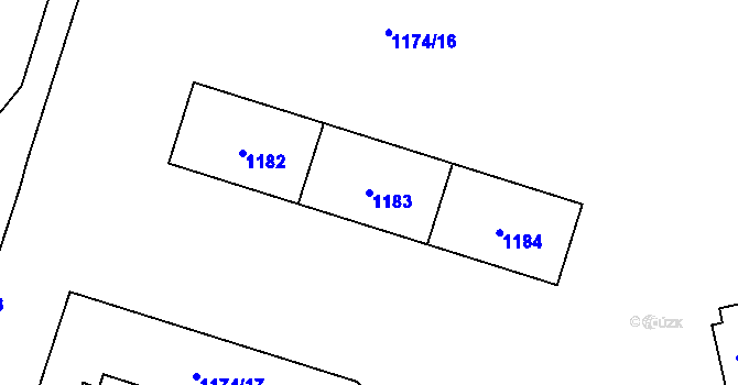 Parcela st. 1183 v KÚ Vratimov, Katastrální mapa
