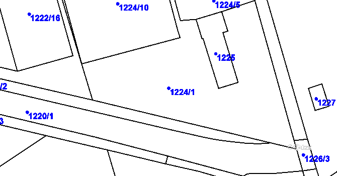 Parcela st. 1224/1 v KÚ Vratimov, Katastrální mapa