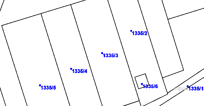 Parcela st. 1335/3 v KÚ Vratimov, Katastrální mapa