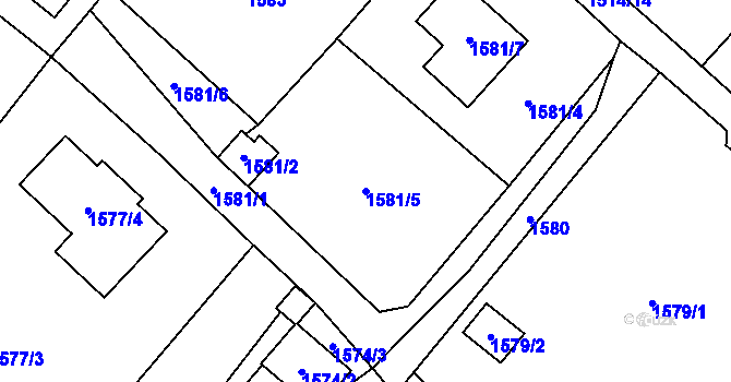 Parcela st. 1581/5 v KÚ Vratimov, Katastrální mapa