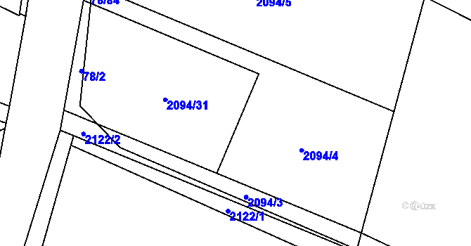 Parcela st. 2094/4 v KÚ Vratimov, Katastrální mapa