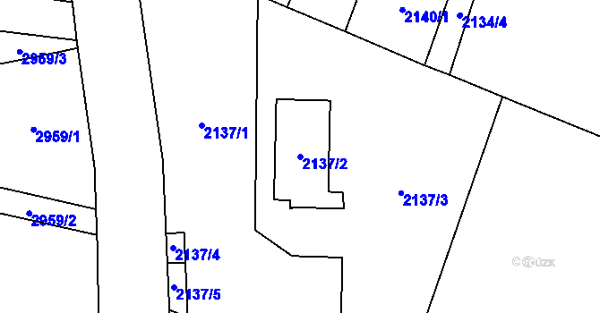 Parcela st. 2137/2 v KÚ Vratimov, Katastrální mapa