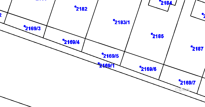 Parcela st. 2169/5 v KÚ Vratimov, Katastrální mapa