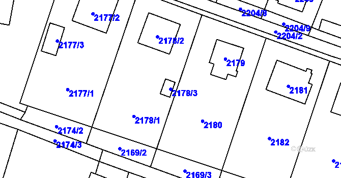Parcela st. 2178/3 v KÚ Vratimov, Katastrální mapa