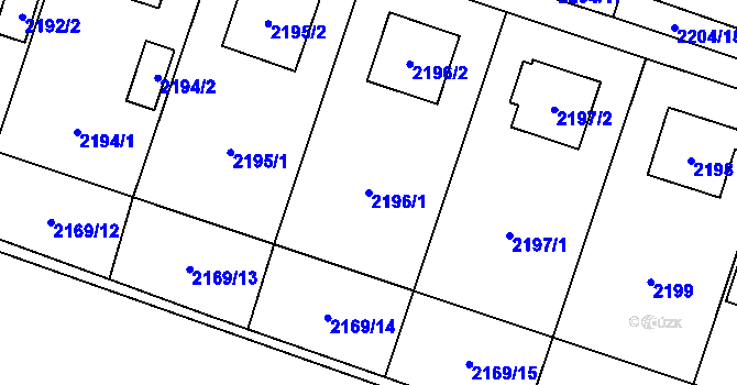 Parcela st. 2196/1 v KÚ Vratimov, Katastrální mapa