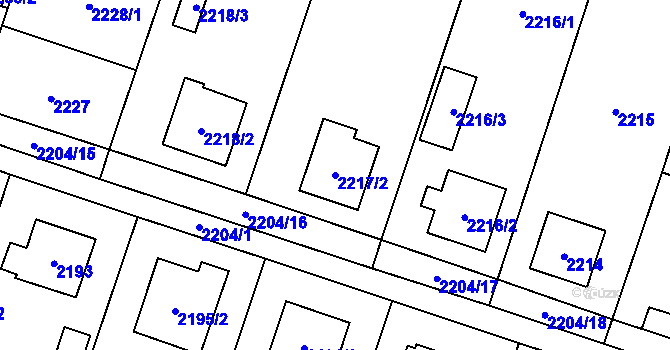 Parcela st. 2217/2 v KÚ Vratimov, Katastrální mapa