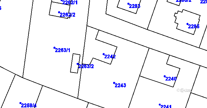 Parcela st. 2242 v KÚ Vratimov, Katastrální mapa