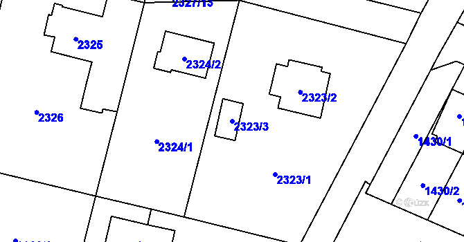 Parcela st. 2323/3 v KÚ Vratimov, Katastrální mapa