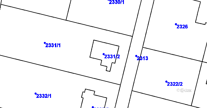 Parcela st. 2331/2 v KÚ Vratimov, Katastrální mapa