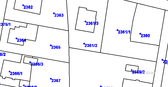 Parcela st. 2361/2 v KÚ Vratimov, Katastrální mapa