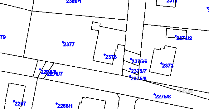 Parcela st. 2376 v KÚ Vratimov, Katastrální mapa