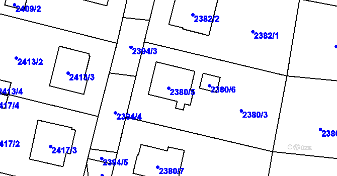Parcela st. 2380/5 v KÚ Vratimov, Katastrální mapa