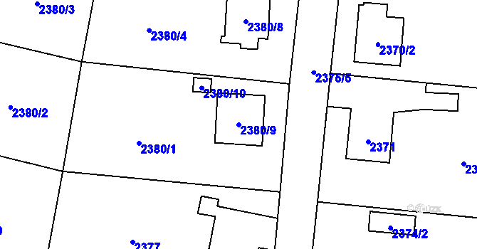 Parcela st. 2380/9 v KÚ Vratimov, Katastrální mapa