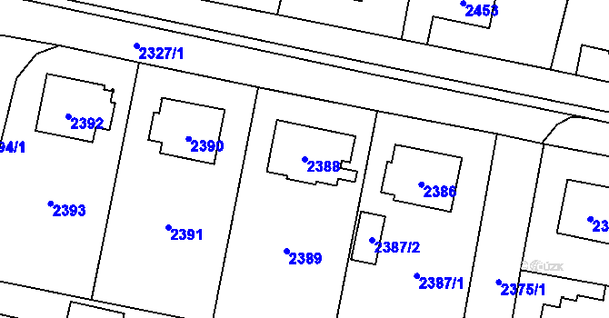 Parcela st. 2388 v KÚ Vratimov, Katastrální mapa