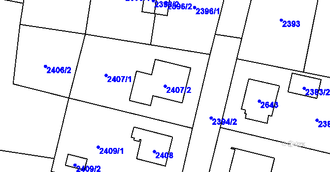 Parcela st. 2407/2 v KÚ Vratimov, Katastrální mapa