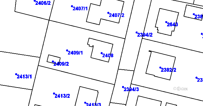 Parcela st. 2408 v KÚ Vratimov, Katastrální mapa