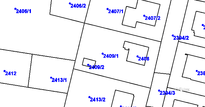 Parcela st. 2409/1 v KÚ Vratimov, Katastrální mapa