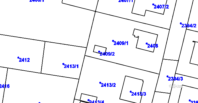 Parcela st. 2409/2 v KÚ Vratimov, Katastrální mapa
