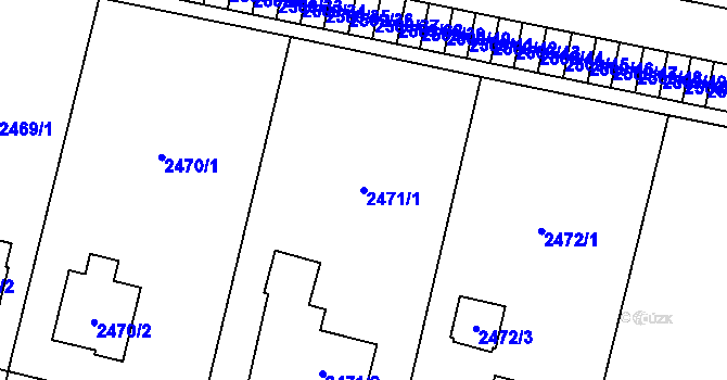Parcela st. 2471/1 v KÚ Vratimov, Katastrální mapa