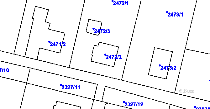 Parcela st. 2472/2 v KÚ Vratimov, Katastrální mapa