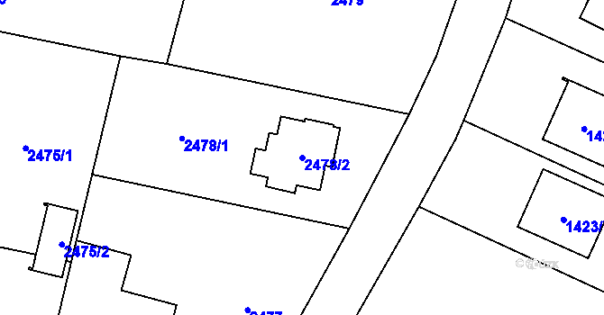 Parcela st. 2478/2 v KÚ Vratimov, Katastrální mapa