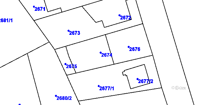 Parcela st. 2674 v KÚ Vratimov, Katastrální mapa